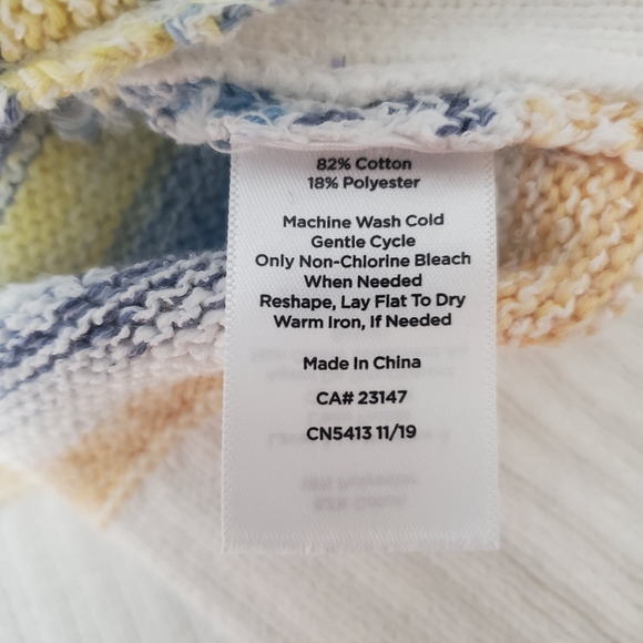 Talbots cotton blend mixed yarn stripe long sleeve sweater. 1X. NWT - Picture 10 of 12